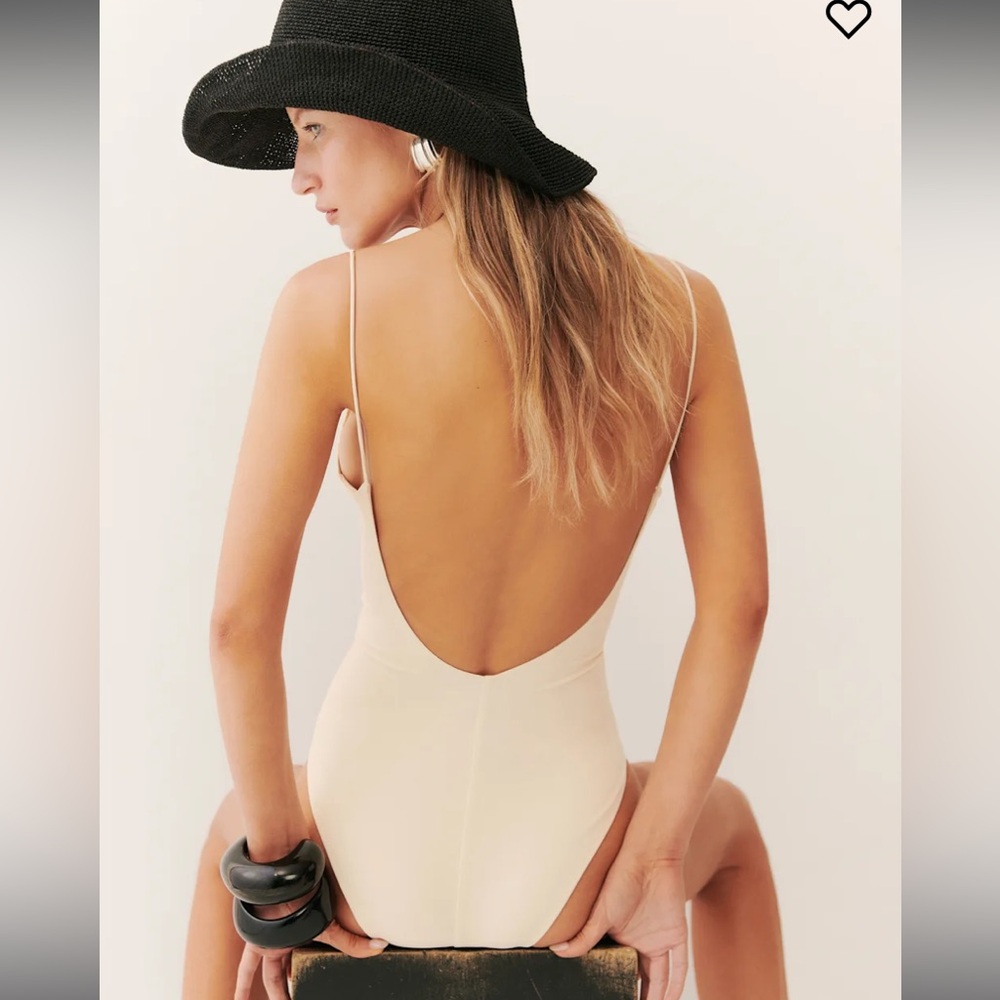 Reformation “Rio” one piece swimsuit, cream/white, S